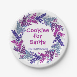 サンタパープルクリスマスリース用Cookie ペーパープレート