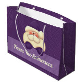 サンタパープルストライプ水玉模様クリスマス ラージペーパーバッグ (裏面アングル)