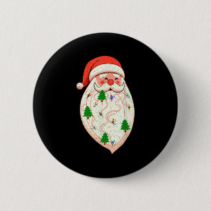 サンタヒゲスキークリスマススキーXmasホリデースキー 缶バッジ