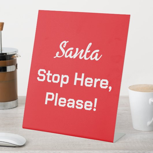 サンタヒストップレーレトロレッドスタイリッシュクリスマスデコール 台座サイン (インサイチュ)