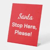 サンタヒストップレーレトロレッドスタイリッシュクリスマスデコール 台座サイン (正面)