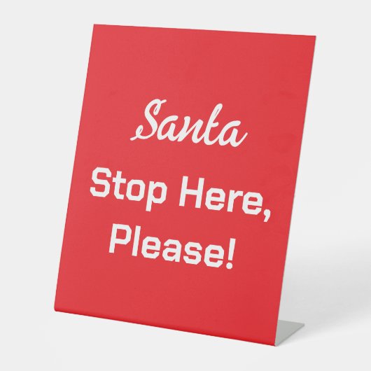 サンタヒストップレーレトロレッドスタイリッシュクリスマスデコール 台座サイン (正面)