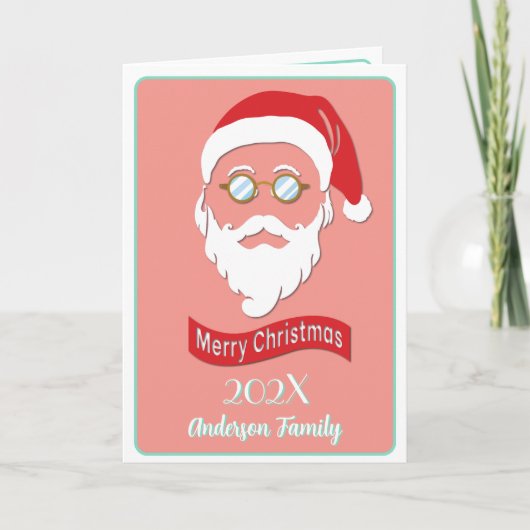 サンタヒップスタースタイルクリスマスカード サンキューカード (正面)