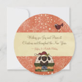 サンタヒツジとバードメリークリスマスリース シーズンカード (裏面)