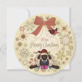 サンタヒツジとバードメリークリスマスリース シーズンカード (正面)