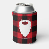 サンタヒードレッドプレイドホパーソナライズされたリデイ 缶クーラー (缶裏面)