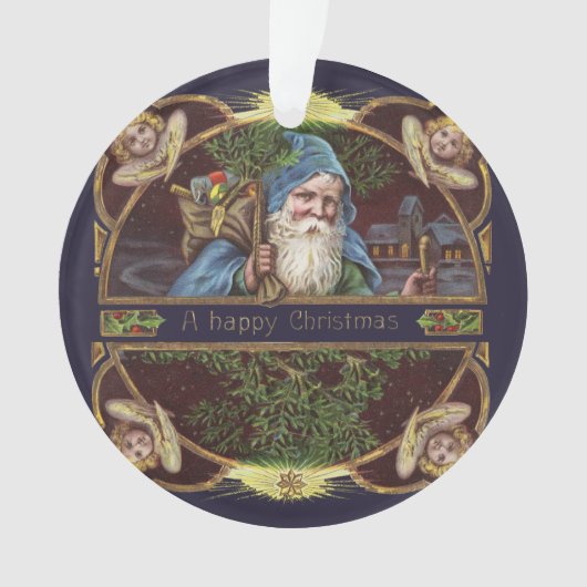 サンタビクトリアンエンジェルズクリスマスアンティーク オーナメント (正面)