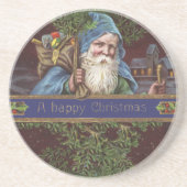サンタビクトリアンエンジェルズクリスマスアンティーク コースター (正面)