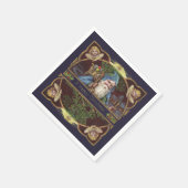 サンタビクトリアンエンジェルズクリスマスアンティーク スタンダードカクテルナプキン (角)