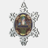 サンタビクトリアンエンジェルズクリスマスアンティーク スノーフレークピューターオーナメント (右)