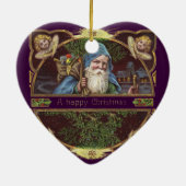 サンタビクトリアンエンジェルズクリスマスアンティーク セラミックオーナメント (裏面)