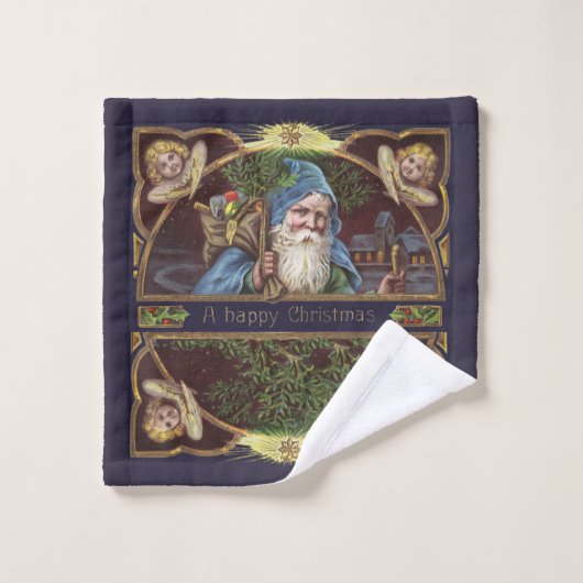サンタビクトリアンエンジェルズクリスマスアンティーク バスタオルセット (ウォッシュタオル)