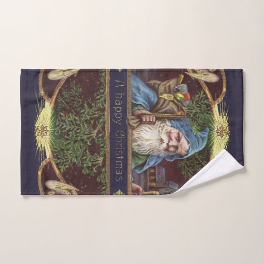 サンタビクトリアンエンジェルズクリスマスアンティーク バスタオルセット (ハンドタオル)