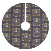 サンタビクトリアンエンジェルズクリスマスアンティーク ブラッシュドポリエステルツリースカート (正面)