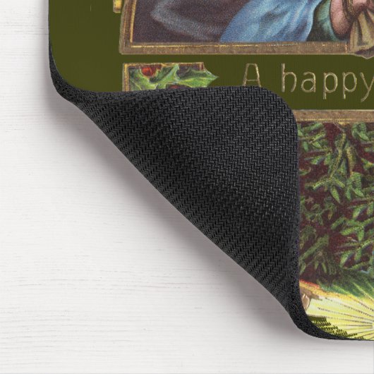 サンタビクトリアンエンジェルズクリスマスアンティーク マウスパッド (コーナー)