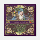 サンタビクトリアンエンジェルズクリスマスアンティーク マグネット (正面)