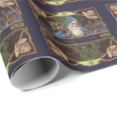 サンタビクトリアンエンジェルズクリスマスアンティーク ラッピングペーパー (ロールコーナー)