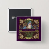 サンタビクトリアンエンジェルズクリスマスアンティーク 缶バッジ (正面&裏面)