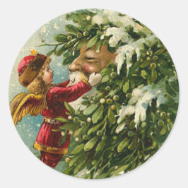 サンタビクトリアンクリスマスのシール ラウンドシール