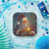 サンタビクトリアンクリスマス紙プレート ペーパープレート (パーティー)