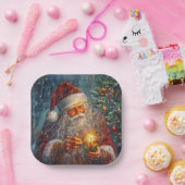 サンタビクトリアンクリスマス紙プレート ペーパープレート (パーティー)