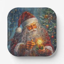 サンタビクトリアンクリスマス紙プレート