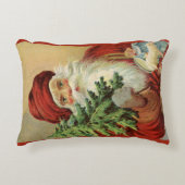 サンタビクトリアンクロースと木 アクセントクッション (正面)