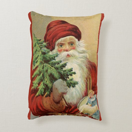 サンタビクトリアンクロースと木 アクセントクッション (裏面(縦))