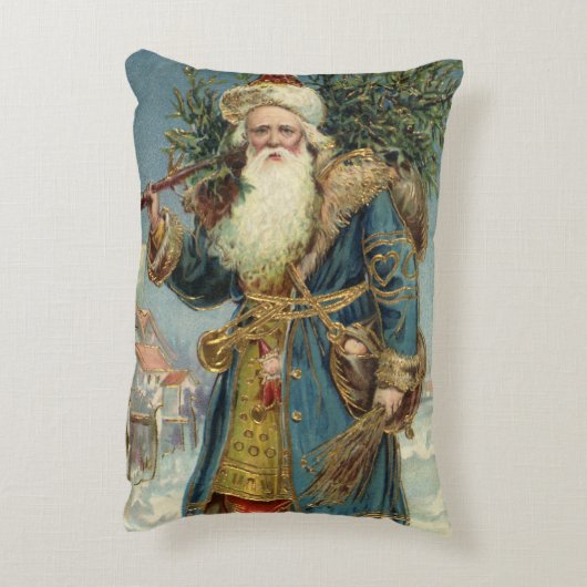 サンタビクトリアンクロースと木 アクセントクッション (裏面(縦))