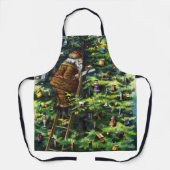 サンタビクトリアンクロースと木 エプロン (正面)