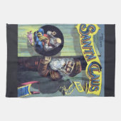 サンタビクトリアンクロースと木 キッチンタオル (横)