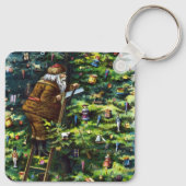 サンタビクトリアンクロースと木 キーホルダー (裏面)