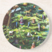 サンタビクトリアンクロースと木 コースター (正面)