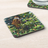 サンタビクトリアンクロースと木 コースター (左側)