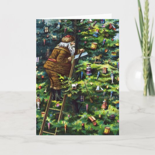 サンタビクトリアンクロースと木 シーズンカード (正面)