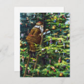 サンタビクトリアンクロースと木 シーズンカード (正面/裏面)