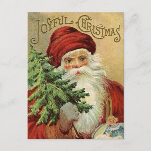 サンタビクトリアンクロースと木 シーズンポストカード (正面)