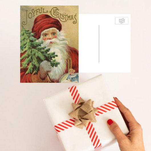 サンタビクトリアンクロースと木 シーズンポストカード