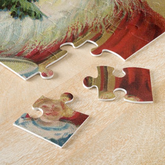 サンタビクトリアンクロースと木 ジグソーパズル (側面)