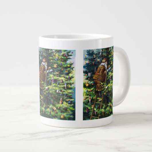サンタビクトリアンクロースと木 ジャンボコーヒーマグカップ (正面右)