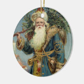 サンタビクトリアンクロースと木 セラミックオーナメント (左)