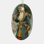 サンタビクトリアンクロースと木 セラミックオーナメント (右)