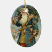 サンタビクトリアンクロースと木 セラミックオーナメント (裏面)