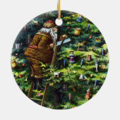 サンタビクトリアンクロースと木 セラミックオーナメント (裏面)