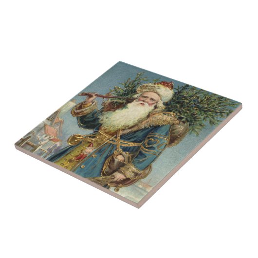 サンタビクトリアンクロースと木 タイル (側面)