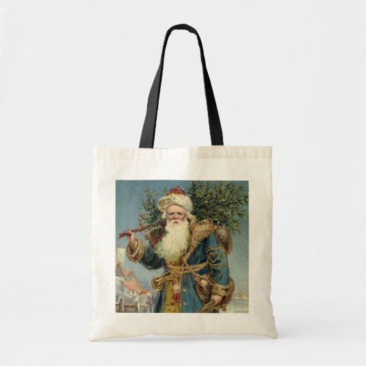 サンタビクトリアンクロースと木 トートバッグ (正面)