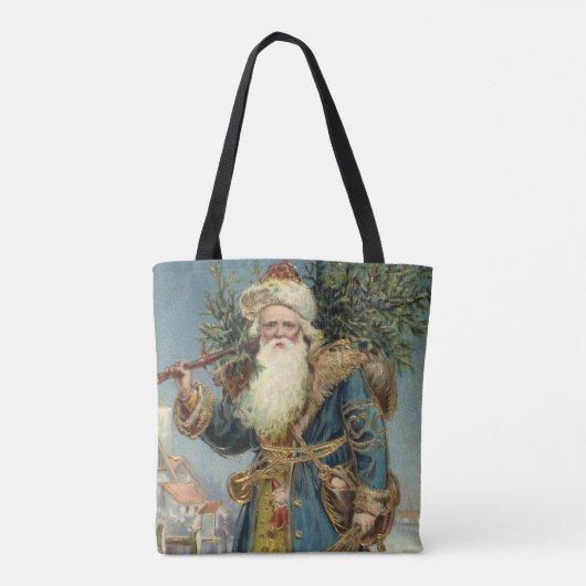 サンタビクトリアンクロースと木 トートバッグ (裏面)