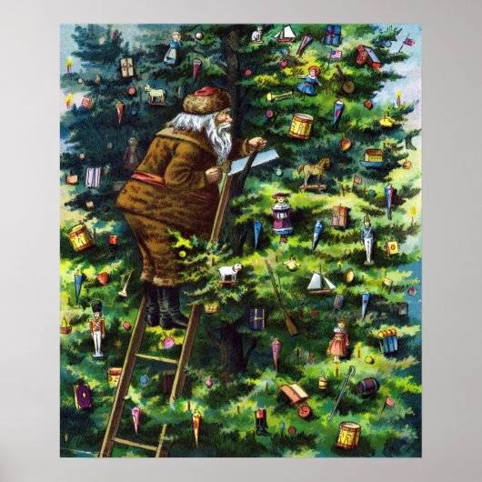 サンタビクトリアンクロースと木 ポスター (正面)