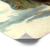 サンタビクトリアンクロースと木 ポスター (角)