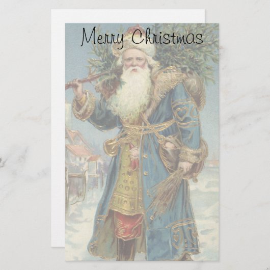 サンタビクトリアンクロースと木 便箋 (正面/裏面)